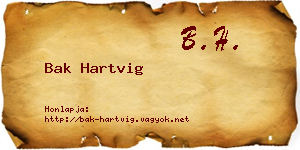 Bak Hartvig névjegykártya